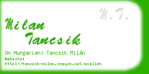 milan tancsik business card